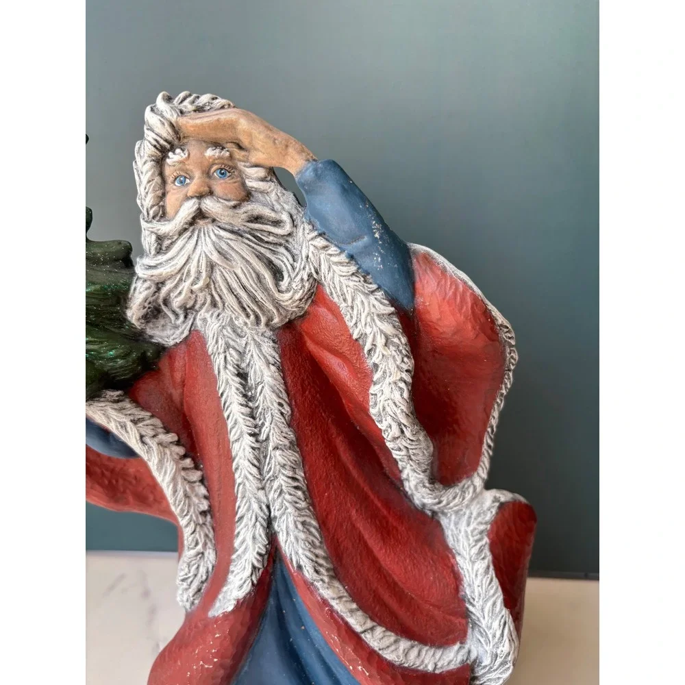 Vintage 1989 Hand Painted Ceramic Santa Figurine Old World Father Christmas